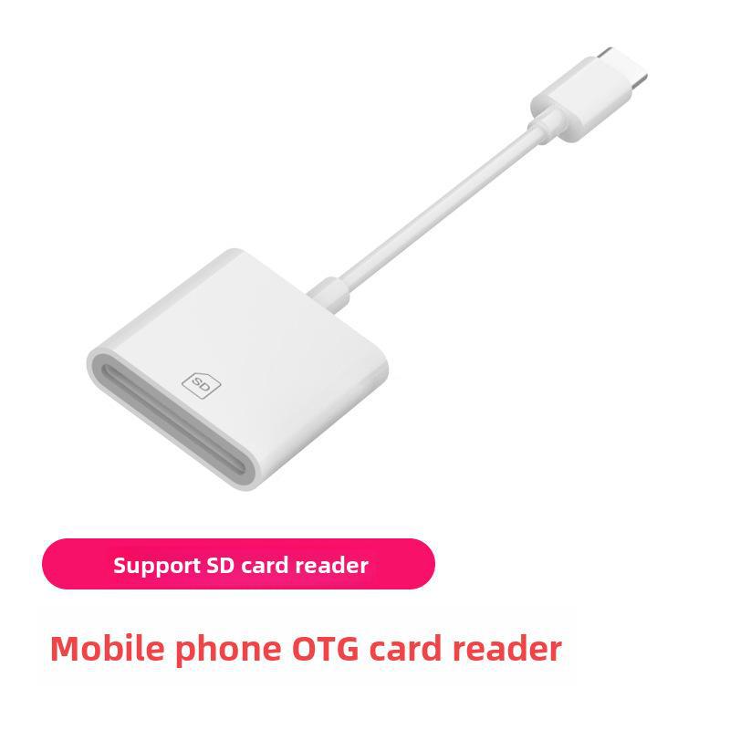 Кардридер iPhone 14: Совместимо с iPhone 13, считывает карты памяти SD/TF зеркальных фотокамер.