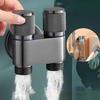 G1/2 1 In 2 Out Angle Valve Wall Mount Toilet Bidet Triangle Valve Stop Valve Double Control Bidet Toilet Sprayer Shower Head Accessories Zinc Alloy