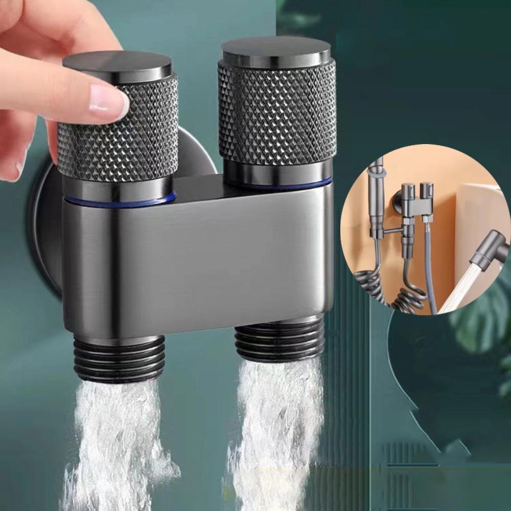 G1/2 1 вход 2 выхода угловой клапан настенный унитаз биде треугольный клапан запорный клапан двойной контроль биде унитаз распылитель душевая головка аксессуары цинковый сплав