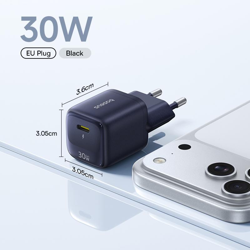 Baseus 30W Phone Charger USB C Charger PD3.0 QC3.0 PPS Quick Charging For iPhone 17 16 15 1Pro Max iPad Xiaomi Fast Charger GaN