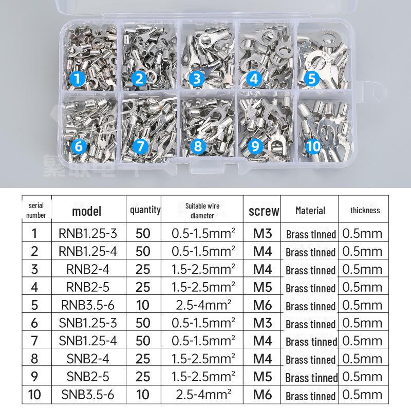Клеммная колодка холодного прессования и набор вилочных наконечников с медными клеммами