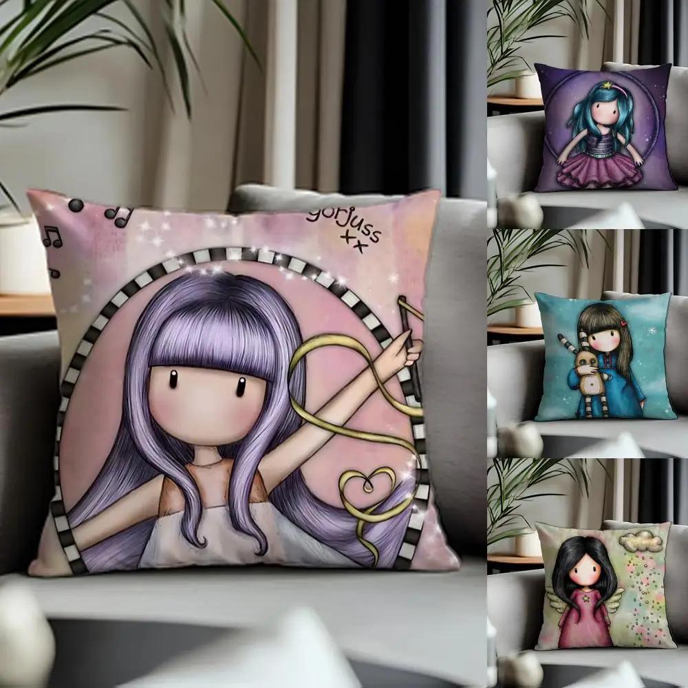 Viral SSantoro Gorjussied Cushion Cover Antidustmite Pillowcase Invisible Zipper Silky Short Plush Sofa Cushion Cover