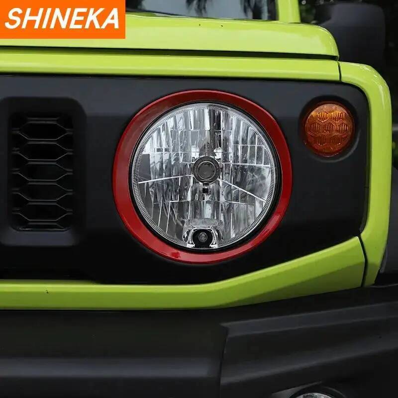 SHINEKA Car Front Headlight Lamp Decoration Cover Stickers For Suzuki Jimny 2019 2020 2021 2022 2023 2024 Exterior Accessories