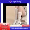 Spring/Summer Japanese Sweet Color See-Through Calf Socks for Women - Gray & Black Patchwork Style