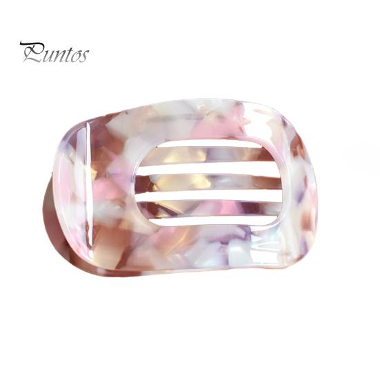 Women Hair Claw Flat Round Shape Strong Grip Bendable Teeth Curved Design Hair Clip Back Head Large Clip Hair Accessory