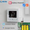 Beok Smart Home Tuya WIFI Thermostat Battery-powered Thermoregulator for Gas Boiler Smart Life Work with Alexa Google Home