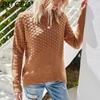 Fall/Winter Crew Neck Pullover Sweater Women's Knitwear Solid Color Long Sleeve Lace-Up Sweater