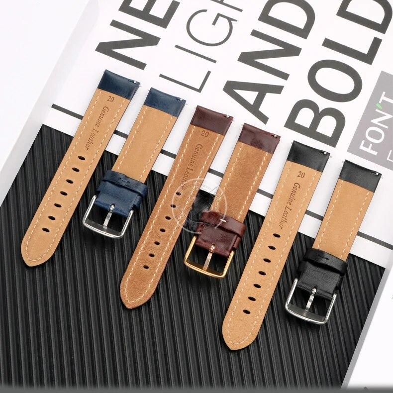 Genuine Cow Leather Strap for Omega X Swatch Moonswatch Stainless Steel Buckle 20mm Moon Watch Retro Men Replace Bracelet Band