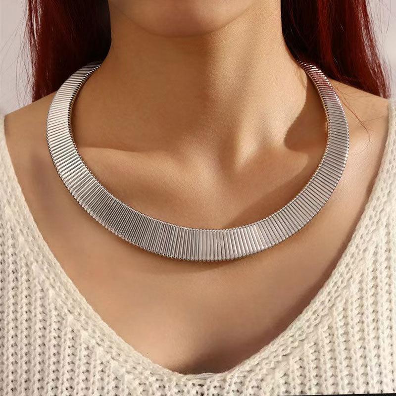 European and American Snake Bone Cold Wind Necklace Men's and Women's Trendy Cool Collar Versatile Collarbone Chain Necklace