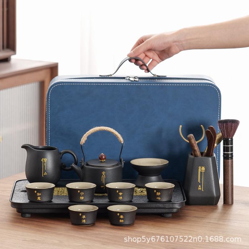 Tea set gift box business office advertising real estate activities annual meeting gift lettering tea gift