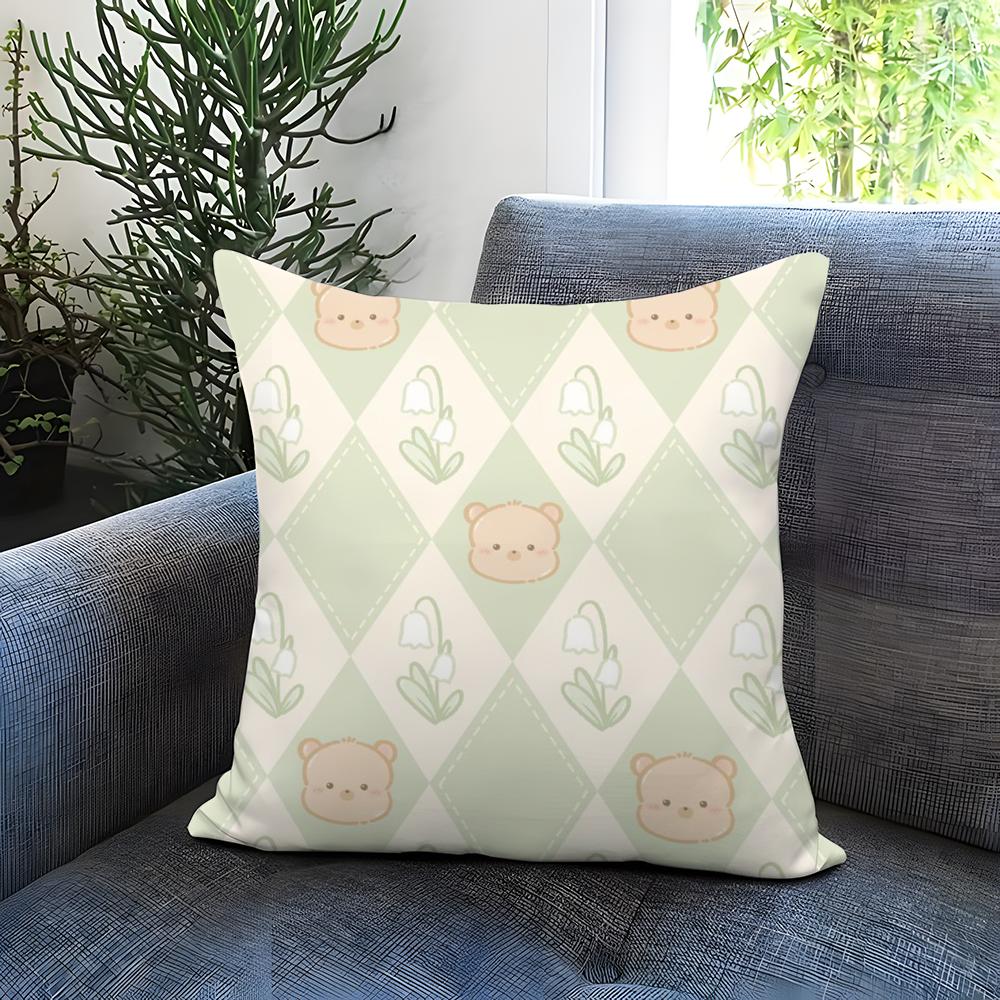 Cute Cartoon Texture Cushion Cover Comfortable Reversible Pillow Cover Ideal for Car Sofa Bedroom Beyond