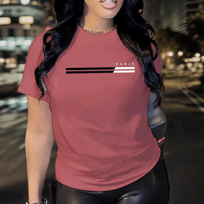 Женская повседневная модная футболка спортивная удобная дышащая быстросохнущая с короткими рукавами