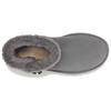 UGG MINI BAILEY BUTTON CRYSTALS Cow Split Leather Thermal Comfortable Short Snow Boots Women's Charcoal Gray 1138170-CHRC