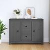 814566 vidaXL Buffet Grey 100x35x74 Cm Solid Pine Wood