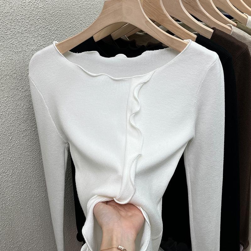 Autumn New Long Sleeve Base Knitted Sweater for Women Winter Round Neck Pullover Knitwears Tops Office Lady Elegant Solid Casual Sweaters Chic 24855