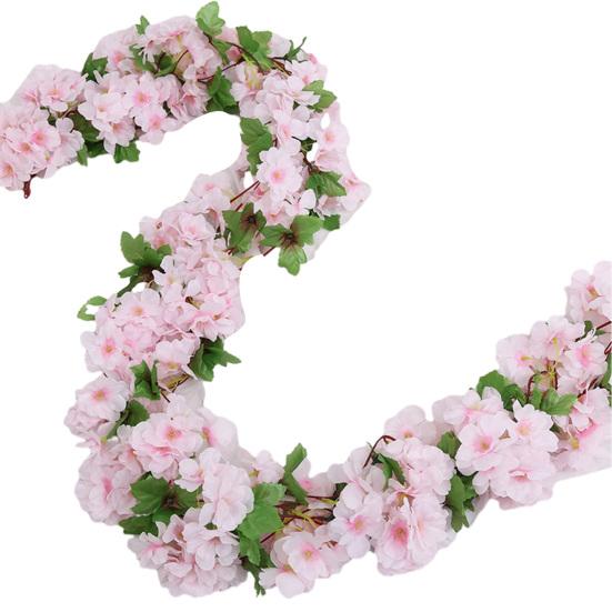90,5" Искусственная гирлянда из цветущей вишни, искусственные цветы, подвесная лоза для весеннего дома, свадьбы, вечеринки, арки, сада, офиса