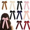 Trendy Velvet Bow Ribbon Hairpins Women Children Girls Hair Clips Pin Barrettes Accessories Hairclip Headdress Headwear Ornament
