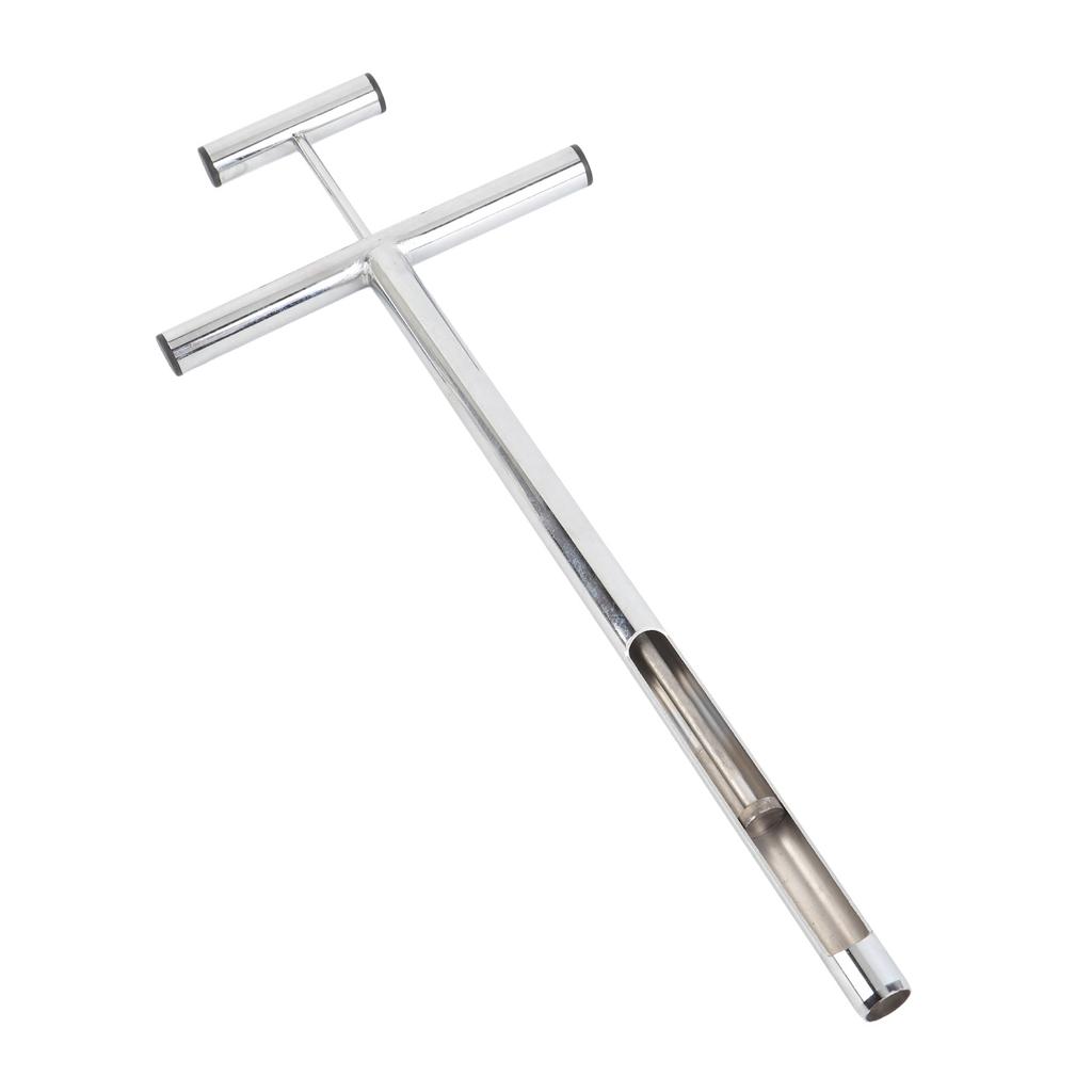 Soil Sample Probe with Ejector Tubular Stainless Steel Rod T Shaped Handle for Plant Care Garden Farm