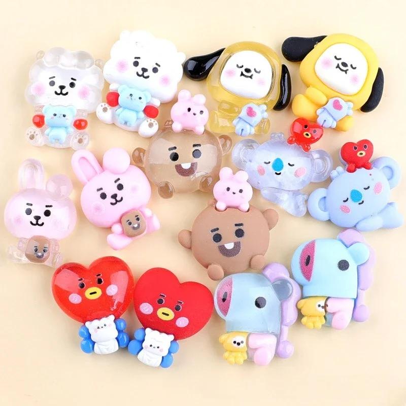 Мультяшный милый брелок в стиле BT21, подходящий для шлепанцев и сандалий, 3D мягкий ПВХ брелок для обуви, модный аксессуар для украшения обуви DIY