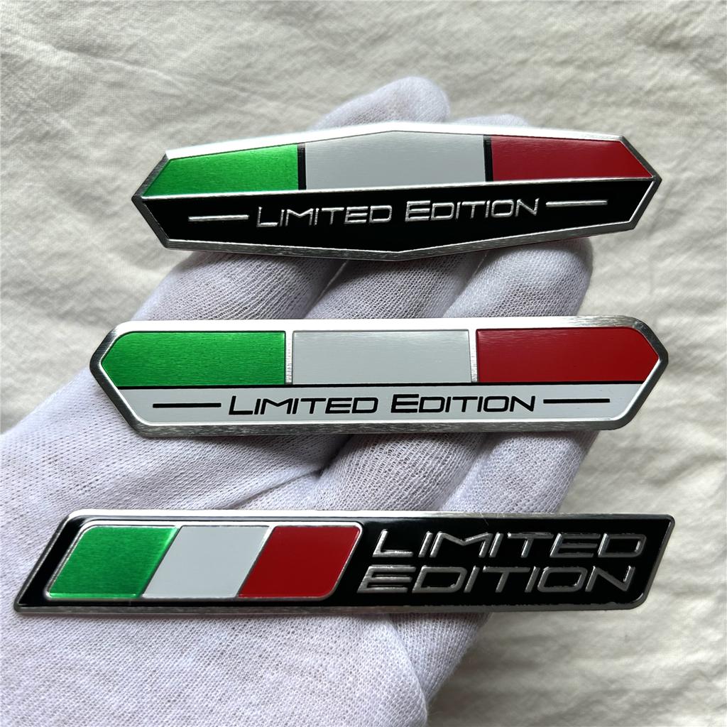 Limited Edition Italy National flag Aluminium Adhesive Emblem Rear Trunk Badge Fender Sticker Body Decal car emblem