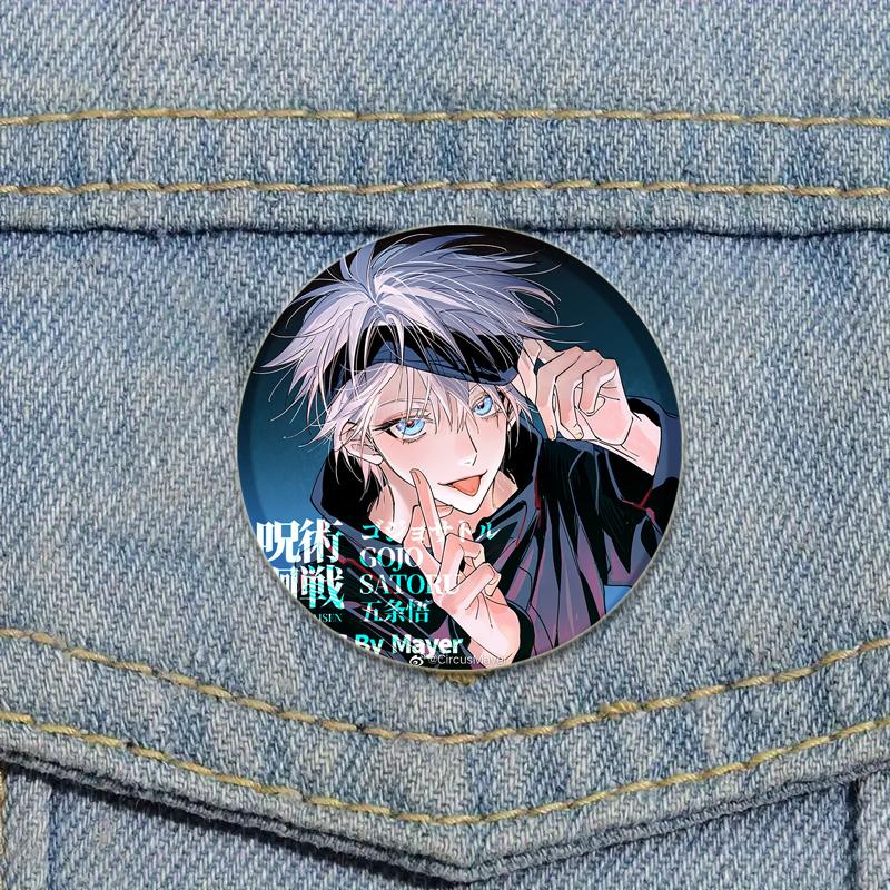 32/44/58mm Cute Anime Style Jujutsu Kaisen Brooch Satoru Gojou Cosplay Comic Button Pins Clothes Backpacks Cartoon Badge Jewelry Accessorie