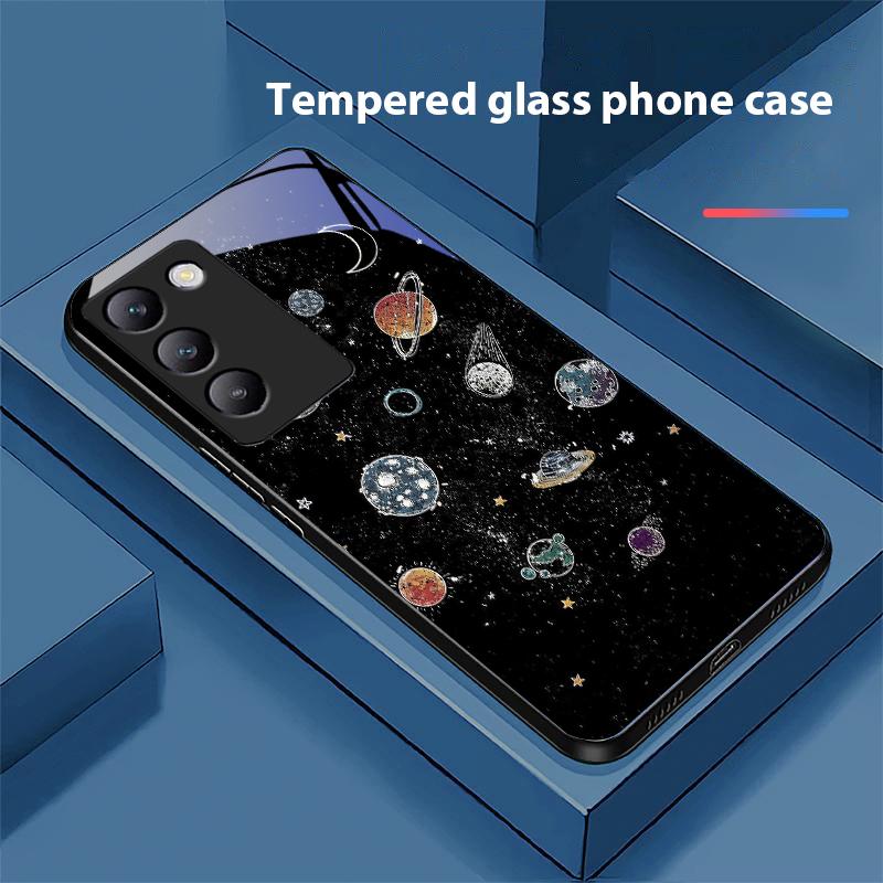 Чехол для телефона Astronaut Planet для Y72 33S 11 03 36 96 Lite 35 16 Iqoo 12 V40 SE 5G 29 40 21 30 X80 Pro Vivo из закаленного стекла