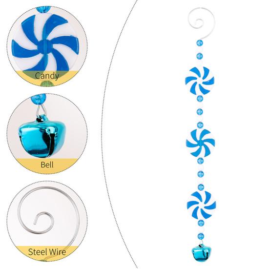 Подвеска на елку красно-белая дизайн «леденец» подвеска для подвешивания с колокольчиками шоколадные батончики бусины украшение для рождественской вечеринки