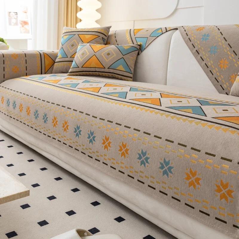 1 шт. Чехлы для дивана Bohemia, для декора гостиной, нескользящие универсальные чехлы для диванных подушек, для домашних животных, для детей, для дивана, для защиты дивана