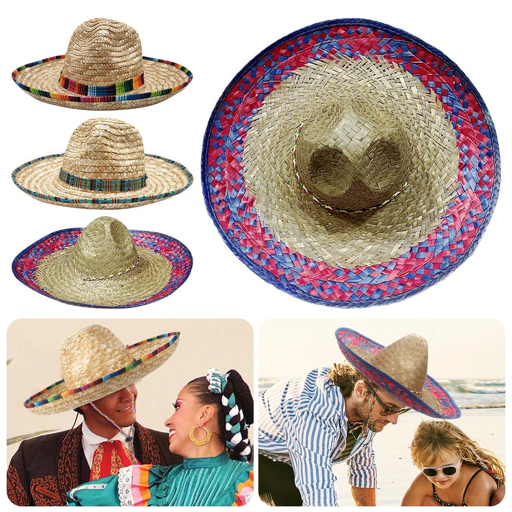 Mexican Jazz Hat Straw Weave Sunshade Caps High-quality Beach Sun Hat for Outdoor Holiday