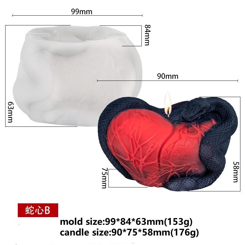 DIY Snake Fruit Aromatherapy Silicone Mold Terror Love Snake Candle Paste Resin Mold for Halloween Party Decoration Gifts