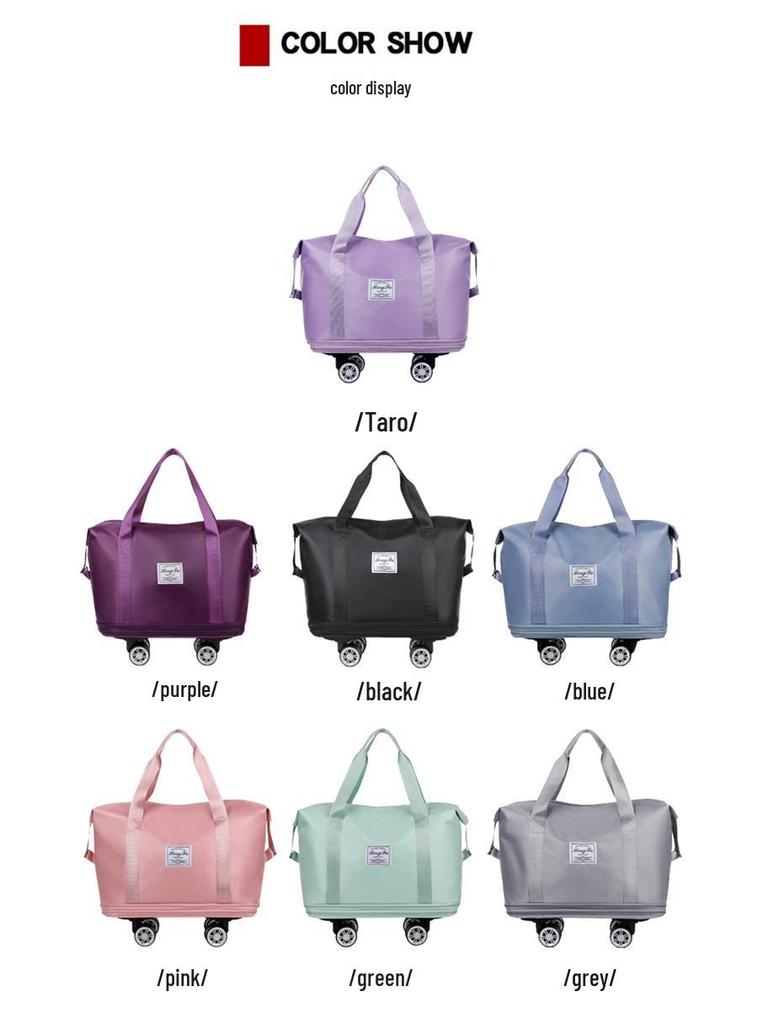 Унисекс Расширяемая Дорожная Сумка Дафл Большой Вместимости на Колесах, Складная Ручная Кладь для Деловых Поездок и Шопинга.
