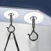 2pcs Self Adhesive Ceiling Hooks No-Drill Sticky Eye Hooks Multifunctional Wall Hooks  LED Light