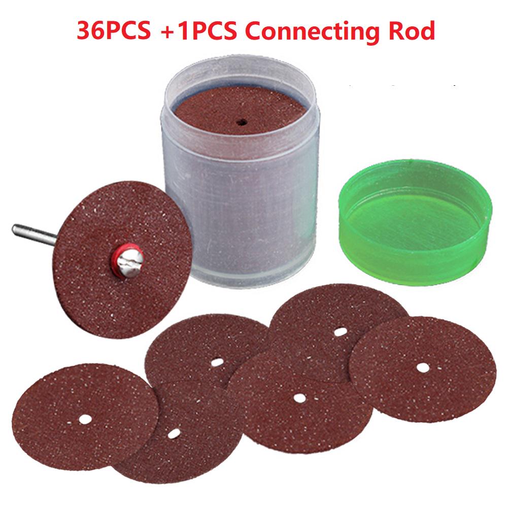 36Pcs 24mm Cutting Disc Circular Saw Blade Grinding Wheel And 1pcs Connecting Rod Grinding Wheels Cut-off Wheel For Rotary Tools