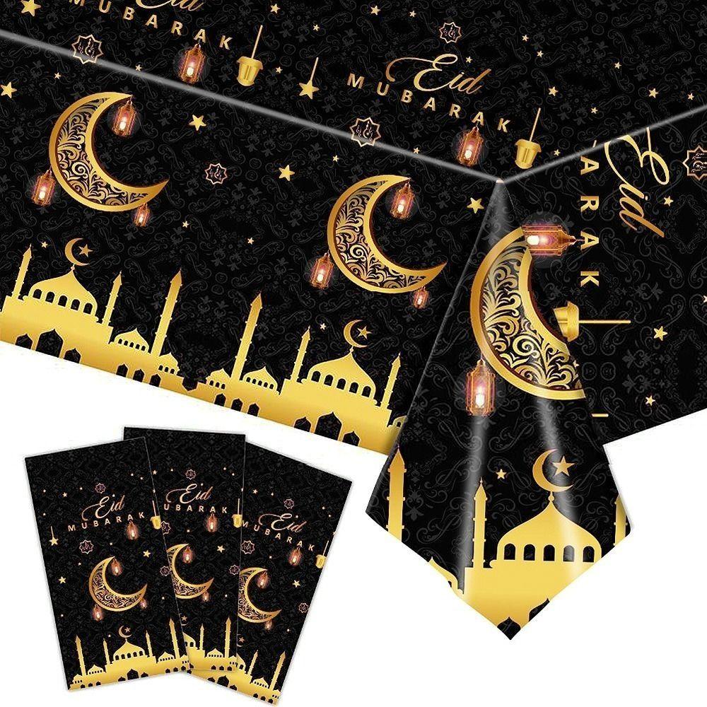Disposable Eid Mubarak Tablecloths Waterproof Ramadan Decoration 2026 Table Cover  Party Supplies