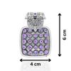 Natural Amethyst Pendant: Oxidized Sterling Silver Antique Jewelry
