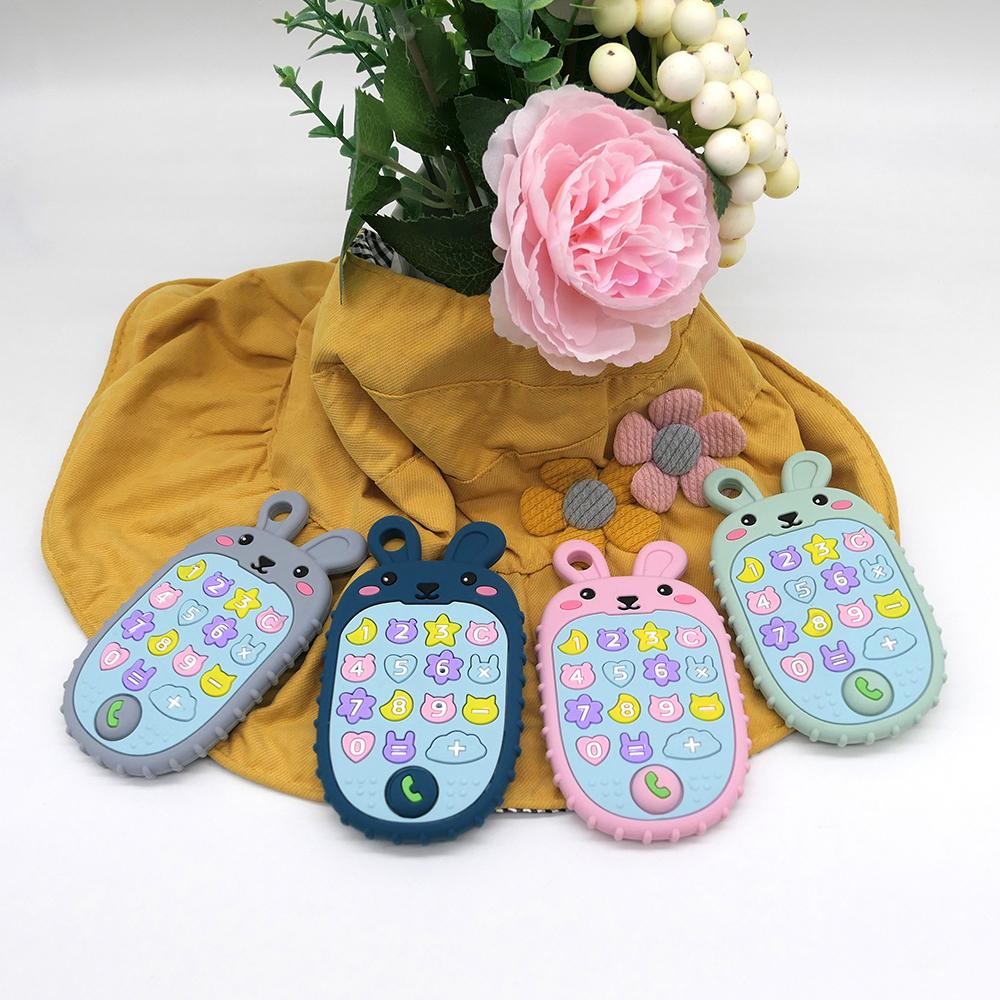 Новый прорезыватель для зубов в форме мобильного телефона Силиконовый прорезыватель Игрушка для прорезывания зубов Детская сенсорная развивающая игрушка Набор подарков для малыша