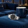 Metal Band Watch Men Roman Numeral Wrist Watch, Round Dial with Corrosion Resistant Stainless Steel Band, Business Casual Quartz Fashion Jewelry Alloy