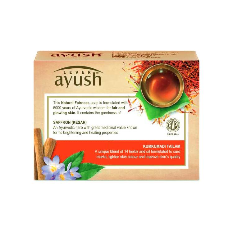 Мыло с Шафраном и Кумкумади (100 г), Soap Saffron & Kumkumadi Tailam, Lever Ayush