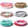 Bohemian Style Beads Bracelet for Women Fashion Multi-layer Bead Mixed Color Elastic Bracelets Ladies Hand Chain GZW