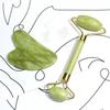 Natural Jade Scraping Board Roller Massager for Face Neck Body Eyes Facial Gua Sha Set for Improve Skin Condition Blood Circulation