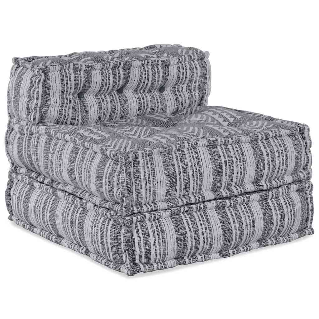 Modular Sofa Set Grey Print Fabric