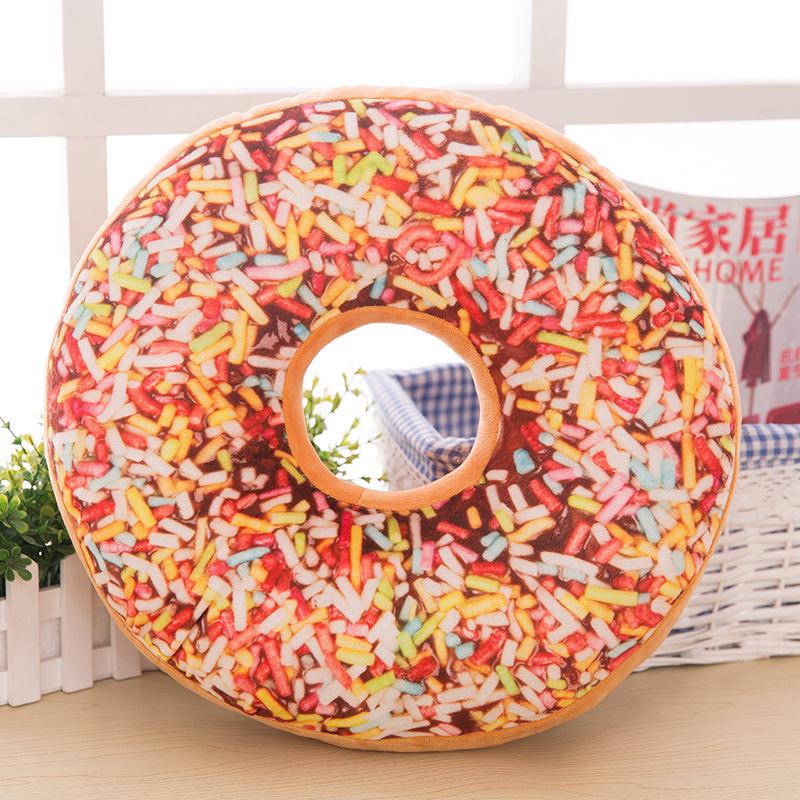 Sweet Donut Shaped Pillow Cover Only No Insert Cute Plush Sofa Decorative Cushion Case