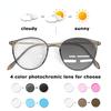Photochromic Myopia Glasses For Women Retro Round Clear Eyeglasses Men Ultralight Blue Light Blocking Computer Glasses 0 To -600