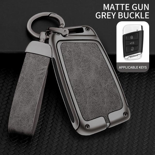 Новый кожаный чехол для ключей из цинкового сплава для VW Volkswagen Magotan Passat B8 Skoda Superb Kodiaq A7, аксессуары для автомобильных ключей