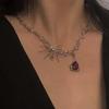 European-American Spider Ruby Necklace: Trendy, High-End Clavicle Design for Women