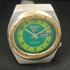 AUTOMATIC VINTAGE SEIKO 5 JAPAN 7019A MENS GREEN COLOR DIAL WATCH A702105-5 R208-a702105