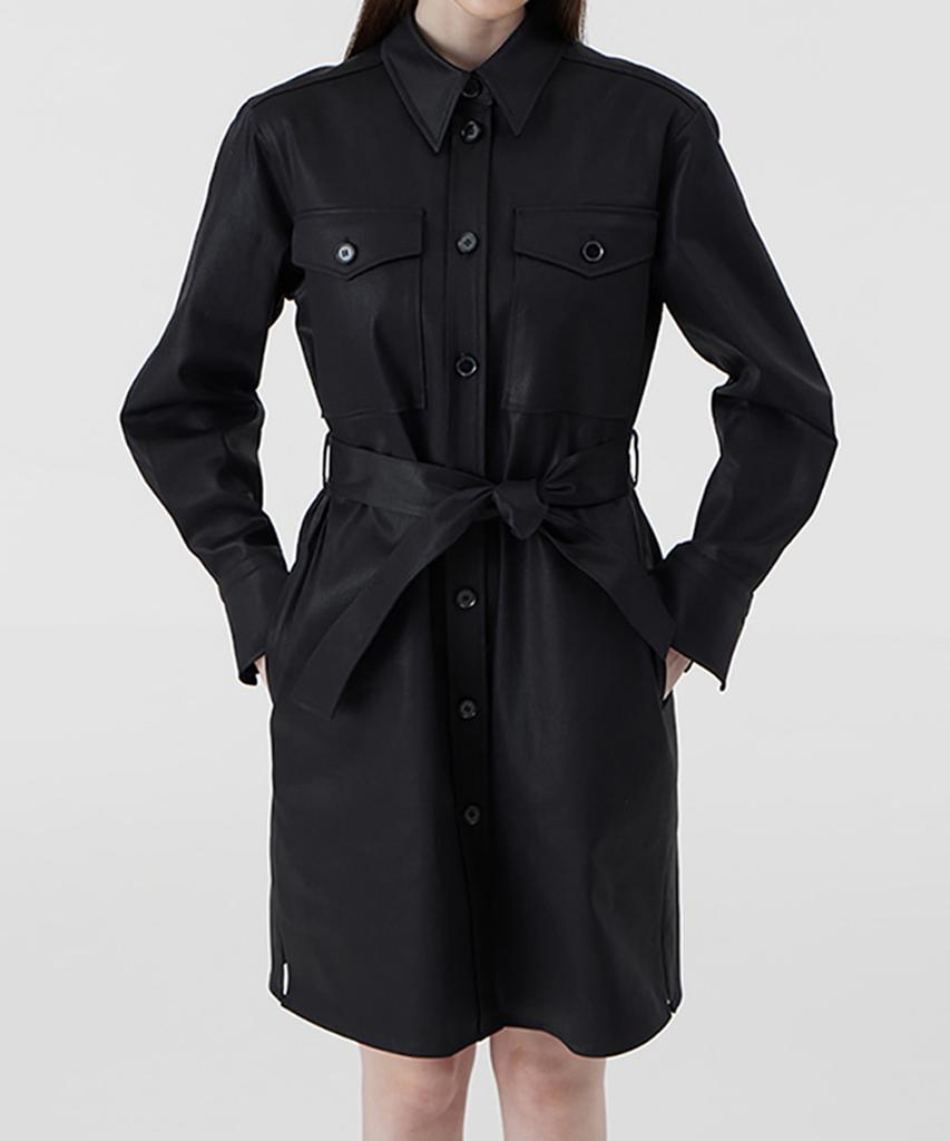 Boyeon Coated Black Jeans Outerwear-Style Shirt Dress 025