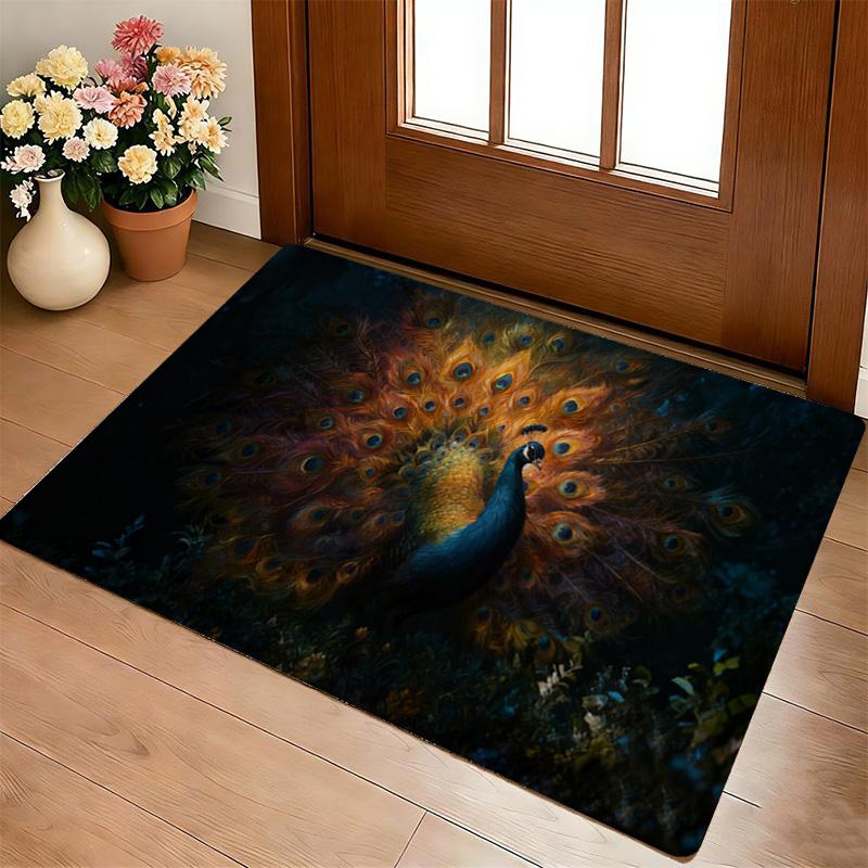 Peacock Beauty Living Room Nonslip Area Rug Soft Carpet For Bedroom Game Playroom Sofa Office Home Decor Doormat Christmas Gift C929502