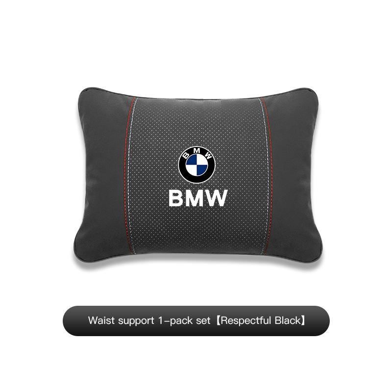 YMZP2 Suede Car Neck Pillow Headrest Lumbar Support Pillow Spine Protect sticker For BMW X5 X3 F40 F10 E34 E39 E90 X6 E30 F20 E46 F30