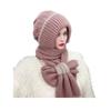 Winter Knit Hat Scarf Set Large Head Circumference Elastic Warm Riding Hat Outdoor Activities Travel Cycling Headwear